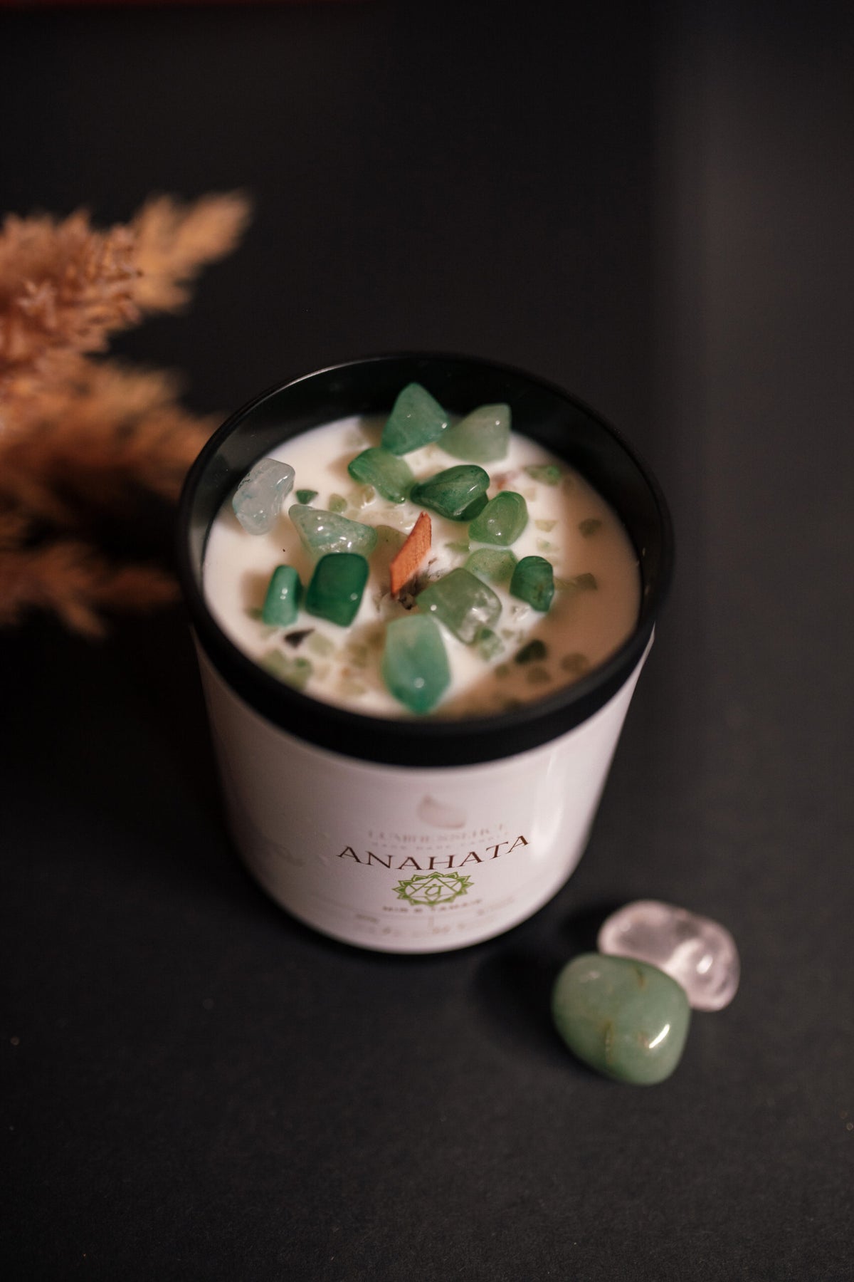 ANAHATA – lumânare pentru Chakra Inimii cu Aventurin Verde, Luminessence