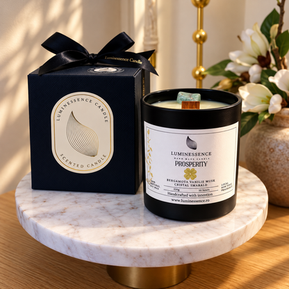 PROSPERITY | Lumânare artizanală pentru prosperitate cu Smarald · 220 g