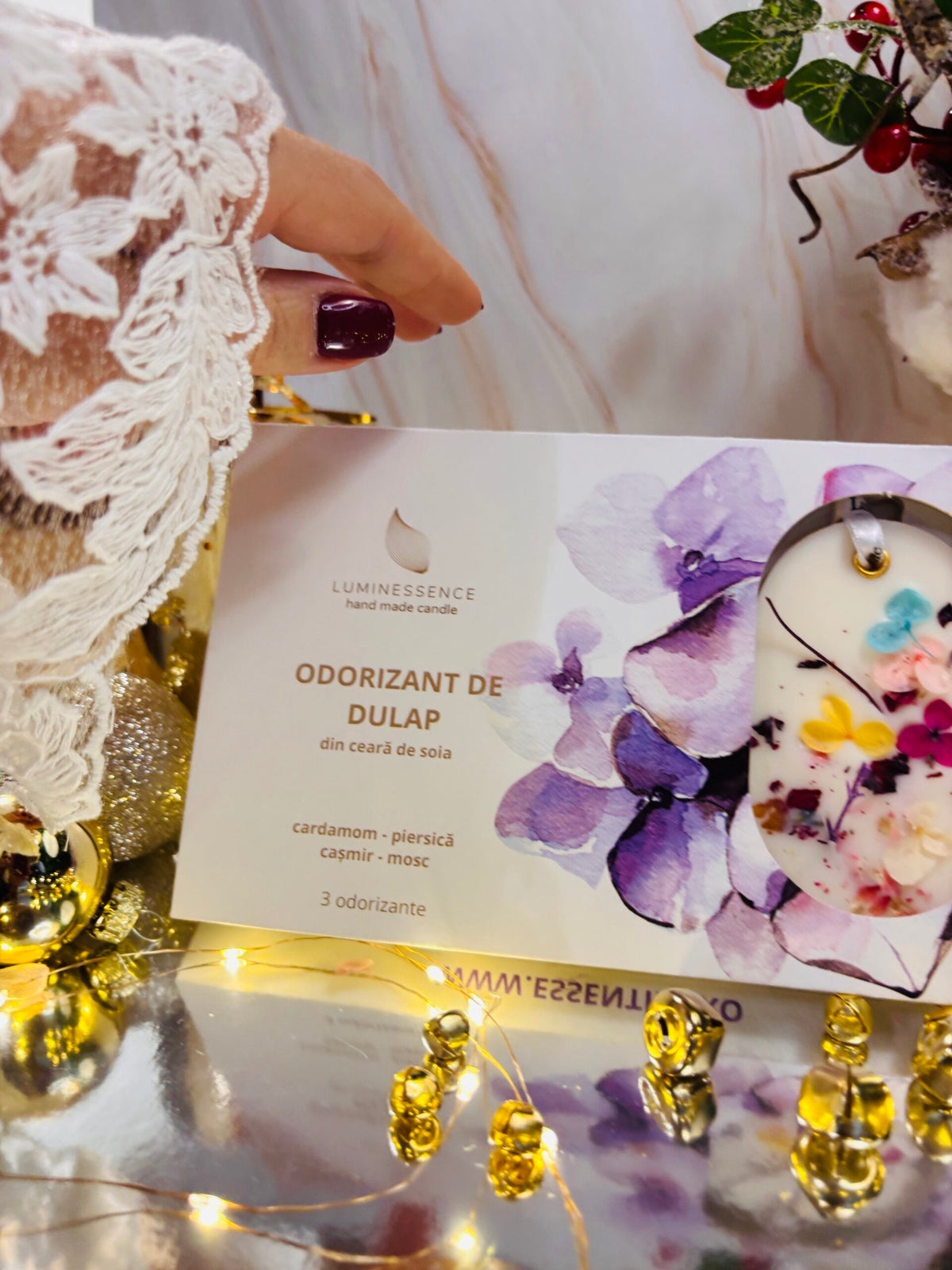 Coffret Signature – set cadou cu 3 odorizante pentru dulap din ceară de soia, Luminessence